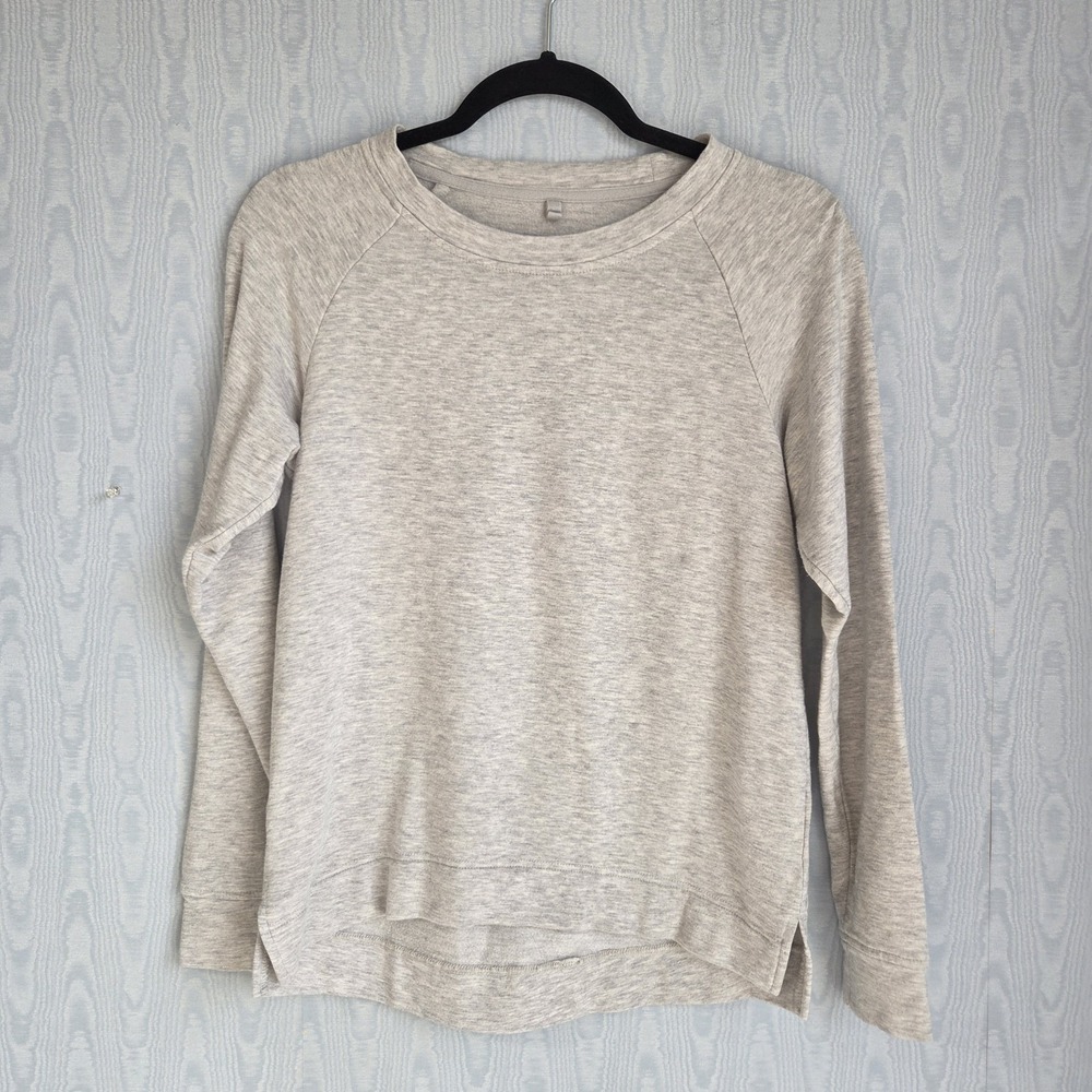 LOU & GREY XS Sweatshirt Soft Heathered Beige Gray Crewneck Long Sleeve Casual